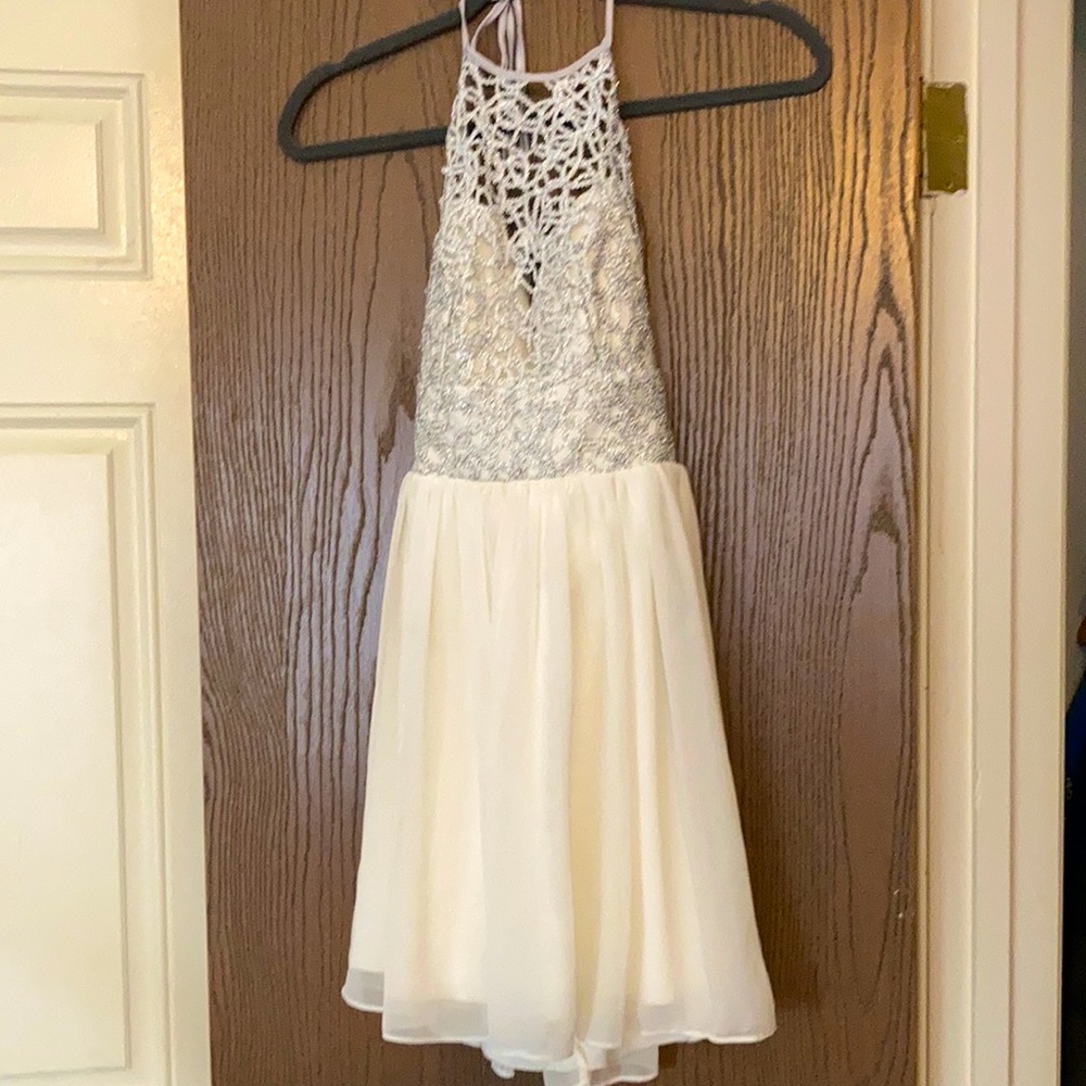 White and Silver Cocktail Dress